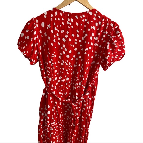 Motel Rocks Videta Red and White Polka Dot Wrap Dress - Picture 6 of 8